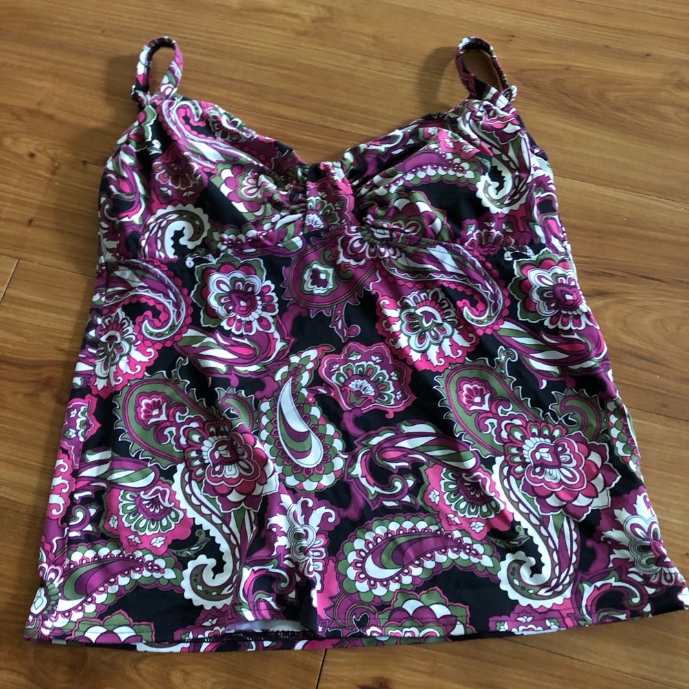 Lands End floral paisley tankini